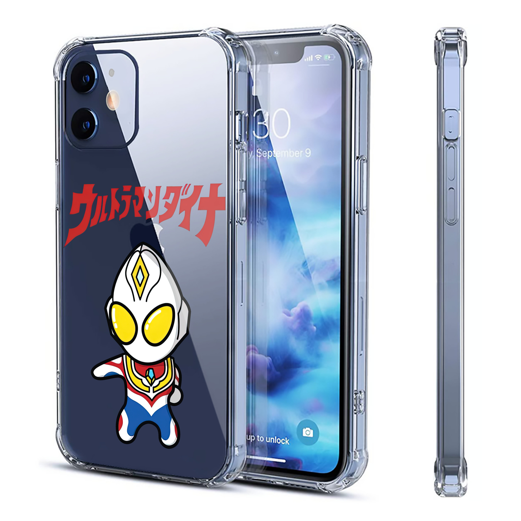 （画像用） ウルトラマン Ultraman 【iPhone 12シリーズ対応】透明スマホケース（クリアソフトケース）